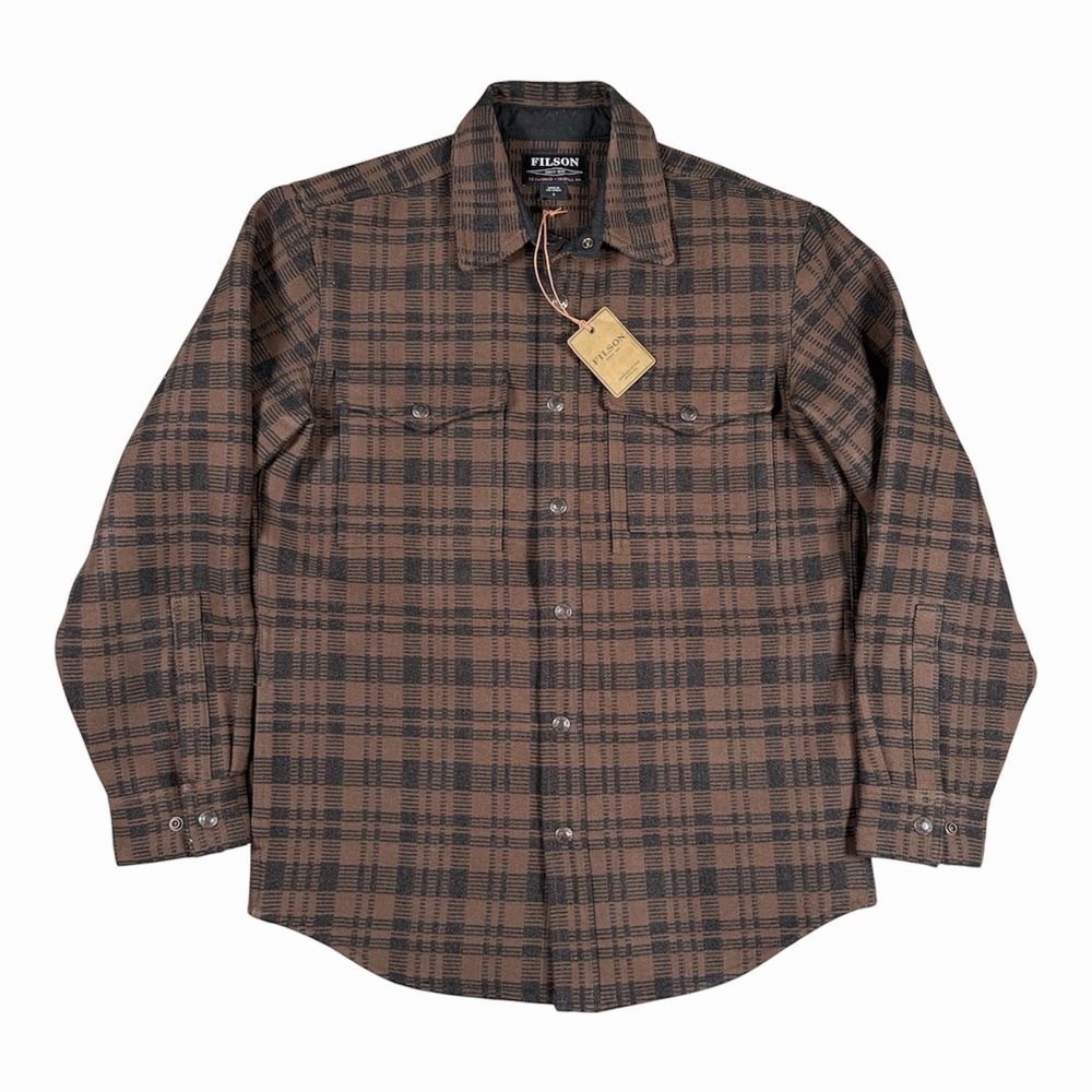 Filson Beartooth Jac Shirt Overshirt Jacket Men's Plaid Check Sz S Brown NWT